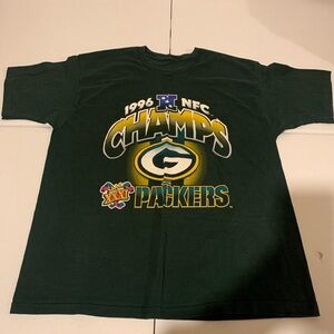 Vintage 1996 Green Bay Packers NFC Champs Print Tee Men’s Size XL Single Stitch